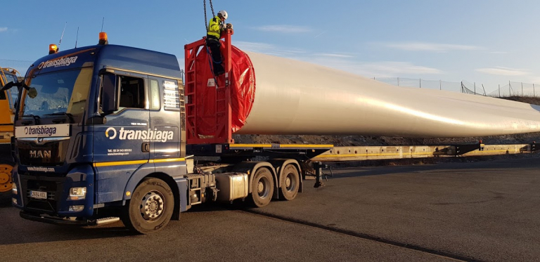 Transport et stockage des pales.