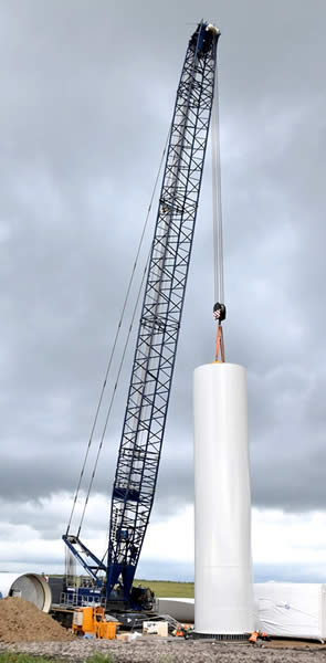 Transbiaga has used the following own cranes for building them: LR1600, LR1300 and LTM1095